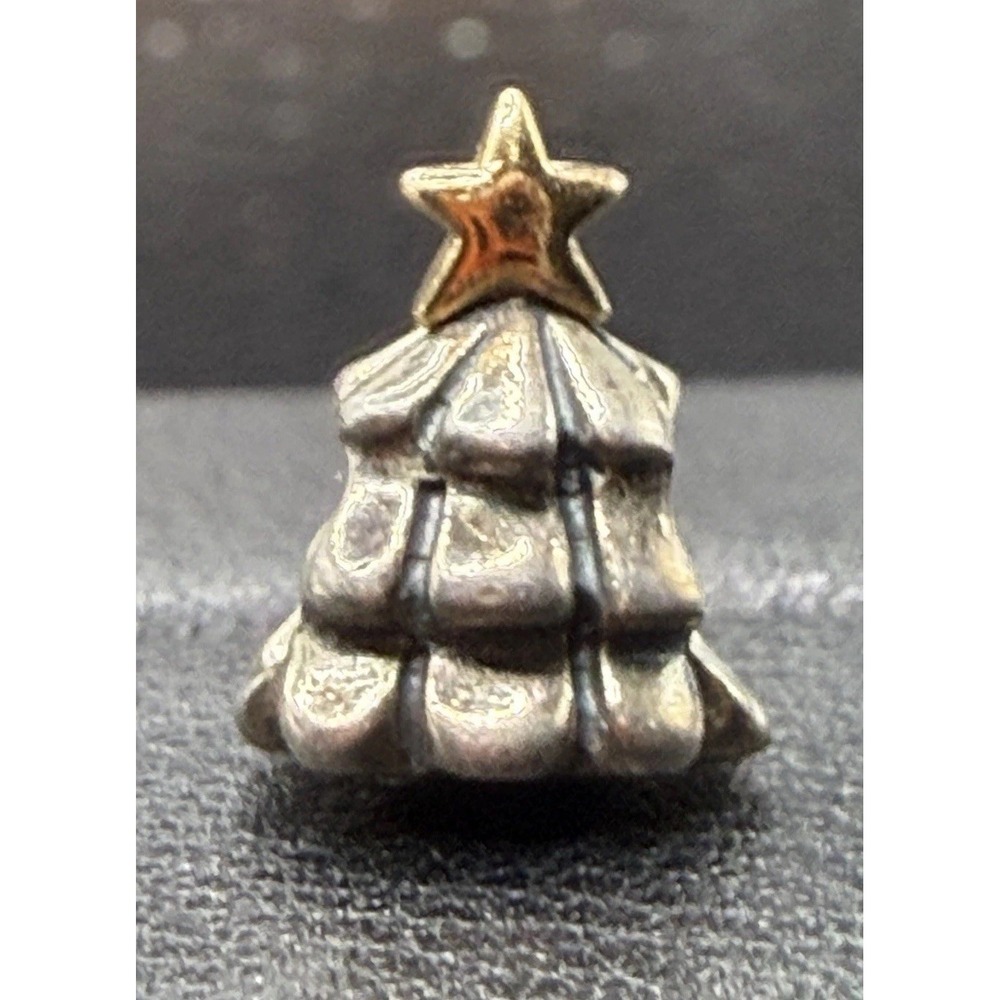 Pandora Sterling Silver 14k Accent Christmas Tree Charm ALE K6